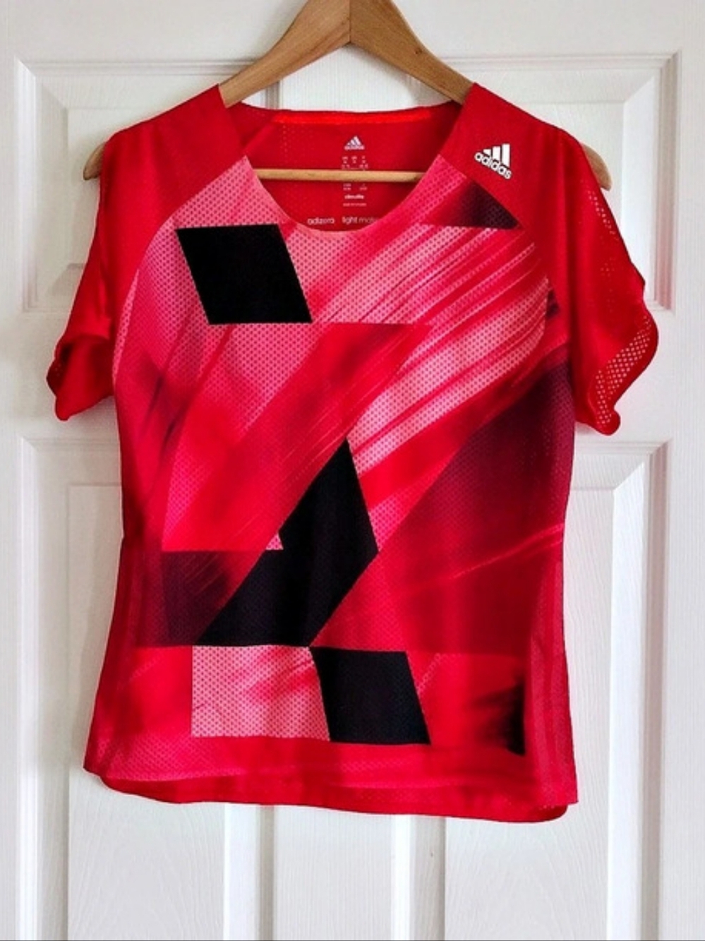 adidas Adizero Climalite Running Tee Red & Pink Medium Youth